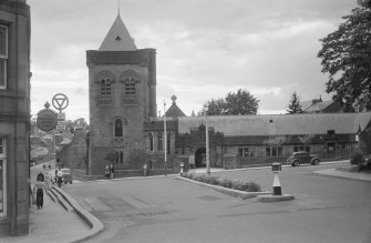 View of E elevation of Gardner Memorial Church, Brechin, from E.