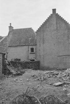 View of crow stepped gable and adjoining building, Old Place of Bonhill.