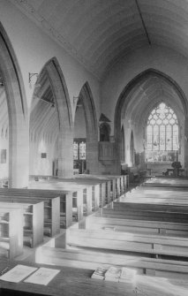 Interior view of St Mary's Episcopal Church, Kirriemuir, showing nave.