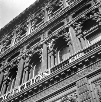 Detail of decorative stone work on the Life Association building.
