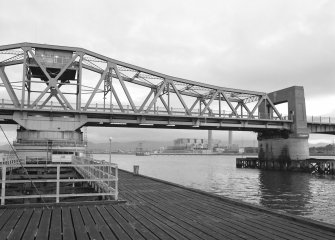Kincardine on Forth Bridge. Detail of swing section of bridge fully open