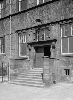 View of entrance steps to Martyr's Public School, Barony Street, Glasgow.