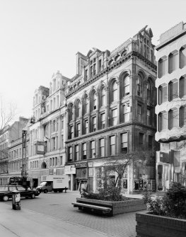 General view of 59 - 79 Buchanan Street, Glasgow, from NE, showing the entrance to Mitchell Lane.