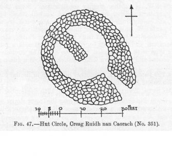 Publication drawing; plan of 'Hut Circle, Creag nan Caorach'.