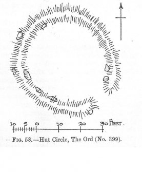 Publication drawing; plan of 'Hut Circle, The Ord'.