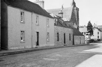 General view of buildings on the south side of Drummond Street, Muthill including Miggar and Lea cottages.