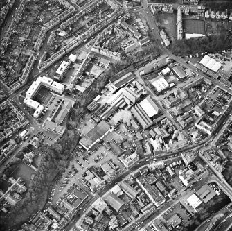 Oblique aerial view taken from the E.