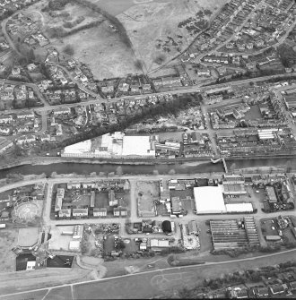 Oblique aerial view taken from the N.
