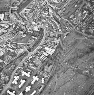 Oblique aerial view taken from the S.