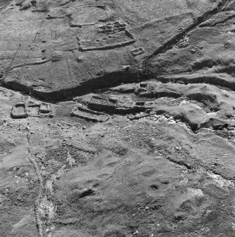Oblique aerial view of the remains of a settlement at Catpund.
