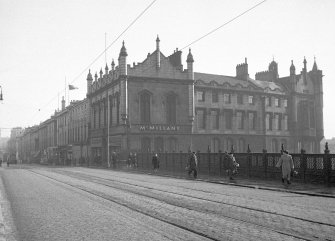 General view of Trinty Hall, Union Street, Aberdeen, from Union Bridge, showing McMillan's.