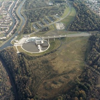 Aerial view of the Falkirk Wheel.