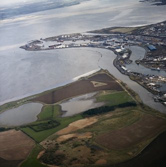 General oblique aerial view centred on the docks, taken from the WNW.