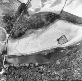 Vertical aerial view centred on burial ground.