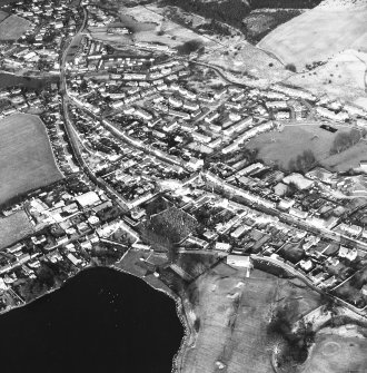 Oblique aerial view centred on town house from SW.