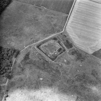 Oblique aerial view centred on castle from S.