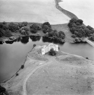 Aerial view of Morton Castle from South West