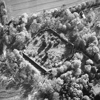 Oblique aerial view centred on the walled garden, taken from the NE.