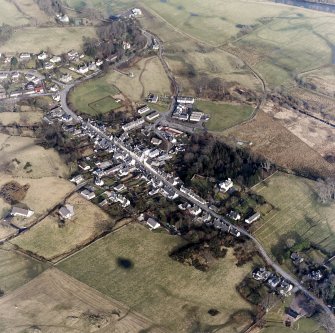 Oblique aerial view centred on town from NE.