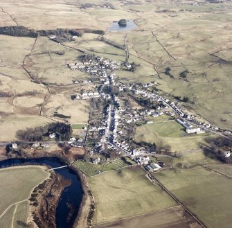 Oblique aerial view centred on town from WSW.