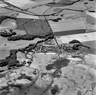 Garlieston, oblique aerial view, taken from the ENE, centred on the village and harbour.