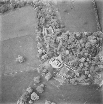 Aerial view of house, steading and garden