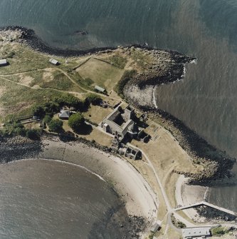 Inchcolm Island, oblique aerial view, taken from the SE, centred on Inchcolm Abbey.