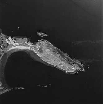 Oblique aerial view centred on the coast batteries with abbey adjacent, taken from the S.