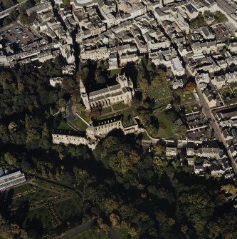 Oblique aerial view centred on the abbey, taken from the SSE.