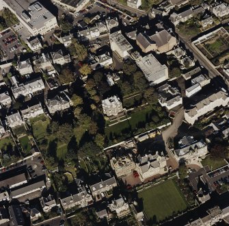 Oblique aerial view centred on the building, taken from the .