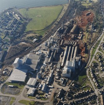 Oblique aerial view centred on the Alumina Works, taken from the ENE.
