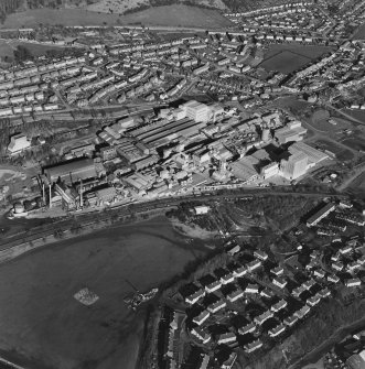 Oblique aerial view centred on the Alumina Works, taken from the SSW.