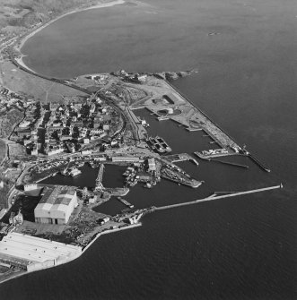 Oblique aerial view centred on Burntisland Harbour, taken from the WNW.