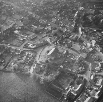 Aerial view from North East of St Drostan's Parish Church and its environs.