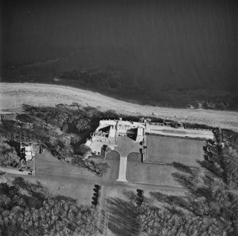 Aerial view of Wemyss Castle and dovecot, taken from the NW.