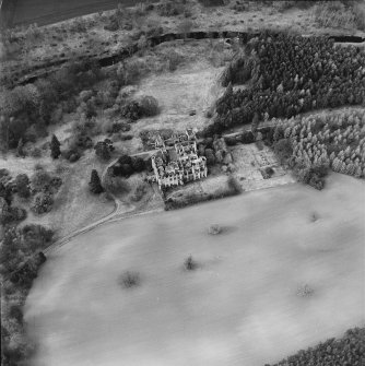 Aerial view of Crawford Priory, taken from the SE.