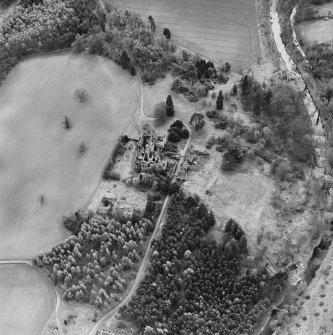 Aerial view of Crawford Priory, taken from the NE.
