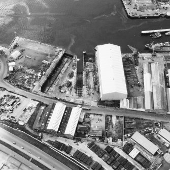 Aberdeen, Hall Russell Shipyard.
Oblique aerial view.