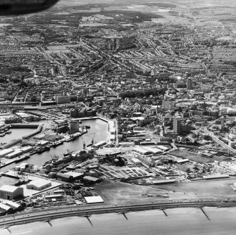 Aberdeen, City Centre, Sandilands, Wellington Street, Hall Russell, Footdee.
Aerial view of City Centre.