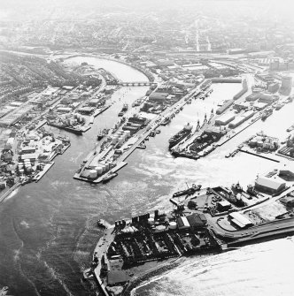 Aberdeen Harbour, oblique aerial view, taken from the NW.