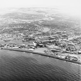 Aberdeen Harbour, oblique aerial view, taken from the N.