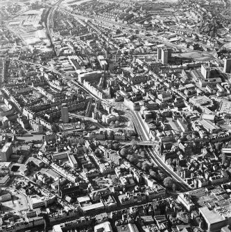 Aberdeen City Centre, oblique aerial view, taken from the SSE, centred on Denburn Viaduct.