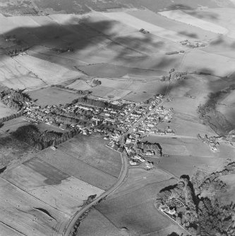 Oblique aerial view of Rhynie centered on the village, taken from the S.