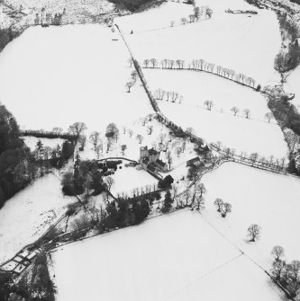 Oblique aerial view centred on the castle taken from the NE.