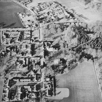 Oblique aerial view of the church and burial-ground taken from the S.