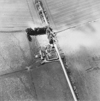 Oblique aerial view of the farmsteading, taken from the E