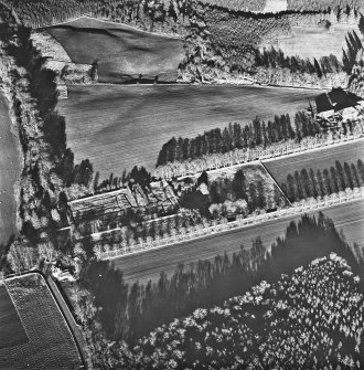 Aboyne, Aboyne Castle, West Lodge and Garden House.
Oblique aerial view.