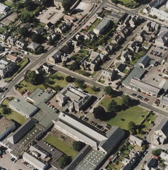 Oblique aerial view centred on the college, taken from the ESE.