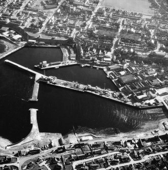 Aerial view of Wick, Pulteneytown, Lower Pulteneytown and the harbours