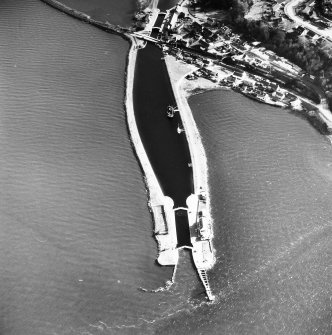 Aerial photograph showing Clachnharry Sea Lock and Lock Keeper's House